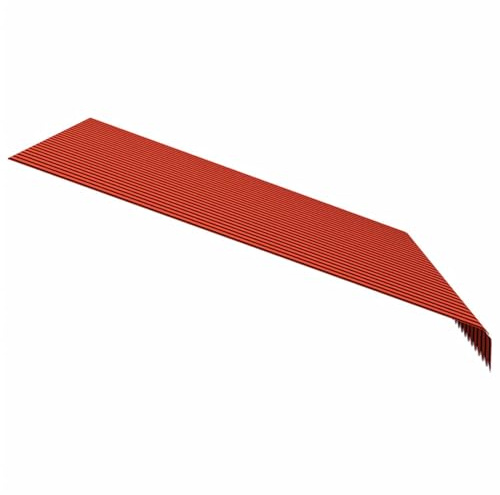 Keketa Telo di ricambio per tenda da sole, tessuto di ricambio per tenda da sole, con balza senza cornice, arancione e marrone, 400 x 300 cm