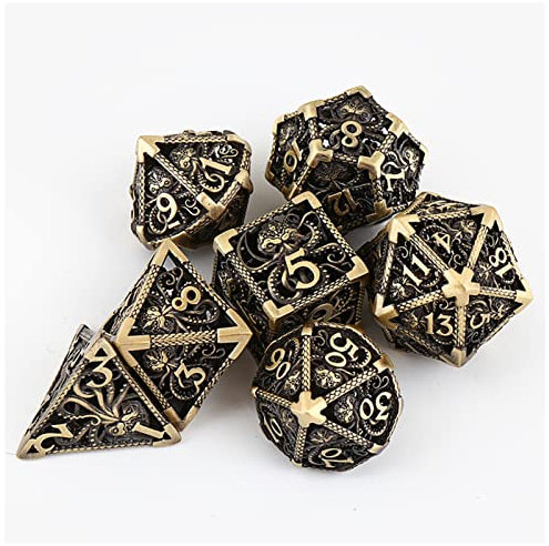 FrEshn Würfel 7 stücke rein Kupfer Cthulhu Metall würfel Set DND. Wird for Dungeon und Dragon Rolle verwendet, die Spiele Spielen Würfel Gezinkte Würfel (Size : 389)