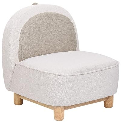 Beliani Kindersessel Stoff beige ohne Armlehnen Tierform Dinosaurier Holzbeine Faborg