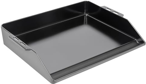 SearCook Piastra di cottura universale in ghisa, 45,7 x 35,6 cm, con rivestimento antiaderente in porcellana, piastra piatta con pareti laterali extra alte, per barbecue a gas, forno, stufa