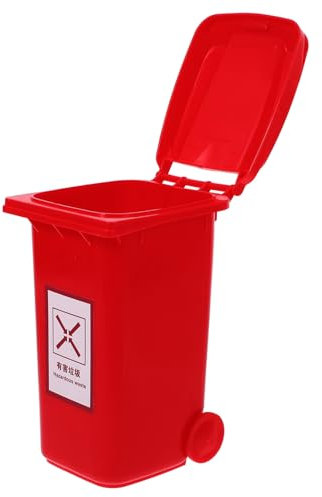 ABOOFAN Desk Trash Can Mini Outdoor Bins Lid Desktop Trash Bin Waste Can Tiny Garbage Container