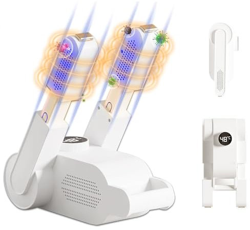 Lotvic Asciuga Scarpe Elettrico, Asciuga Stivali, Asciuga Scarponi, Asciugascarpe con Timer, Scalda e Asciuga Scarpe, Scalda Scarpe per Scarpe, Guanti, Calzini, Doppio Antibatterico, Spina UE