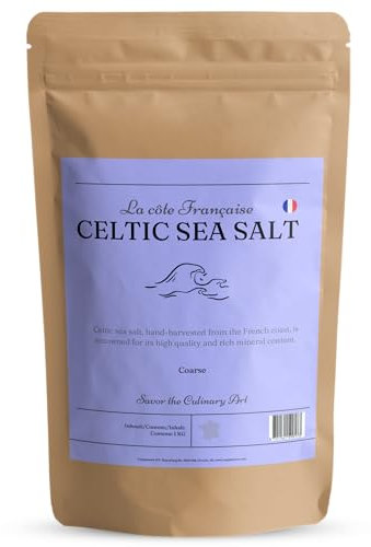 La côte Française 1 KG Sel de Mer Celtique - Sel de Mer Grossier Celtique - Minéraux - Herbamare - Seasalt - Sel Grossier - Pas pour Moulin à Sel - Non Bio, Fleur de Sel, Sel de l'Himalaya, Bio