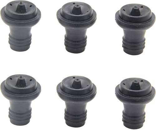 6PCS Wine Bottle Stoppers,Wine Saver Vacuum Stoppers,for Wine Saver Vacuum Pump Preserver, to Preserve Wine Flavor Best Wine Air Vacuum Stoppers to Keep Wine Fresh(Black)