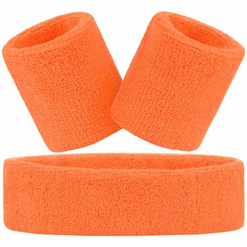 Tumurup Schweißband 80er Jahre Accessoires, Sport Schweissband 80er 90er Jahre Outfit Damen Herren Neon Party, Mottoparty, Fasching, Karneval Accessoires