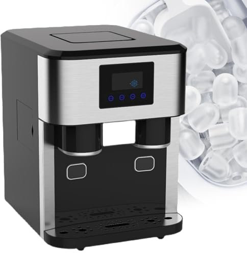 Hydravex Máquina para fabricar Hielo de encimera, máquina para fabricar Hielo portátil con Pantalla LED, 40 lb/24 h, 16 Cubos en 7-9 Minutos, máquina para fabricar Hielo autolimpiante para el hogar