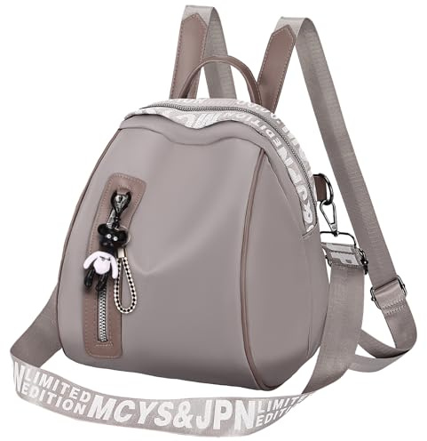 Eshow Rucksack Damen Klein, Kleiner Cityrucksack Tagesrucksack Elegant, 3 in 1 Rucksackhandtasche für Mädchen Und Frauen, Anti-Diebstahl Rucksacktasche Modern für Pendeln Schule Arbeit Reise Grau