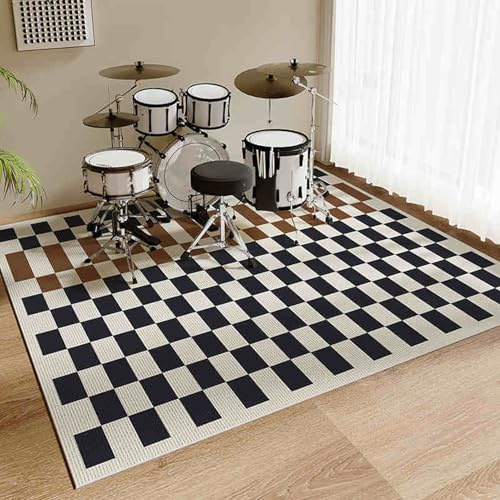 JaevKwzy Alfombra de Tambor Insonorizada Alfombra Bateria Electronica, Alfombras Acusticas Alfombras Rectangulares Antideslizantes para Bombo Caja, Alfombrillas Antivibracion Bateria 100 x 80 cm