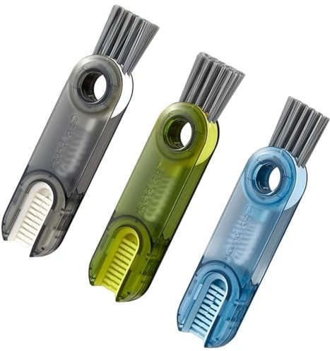3 in 1 Cup Lid Gap Cleaning Brush Set, 3 Pcs Multifunctional Water Bottle Crevice Cleaning Brush, Portable Cup Cover Cleaner Brush for Home Kitchen Cleaning Tools