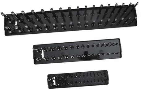 Mikikit 3pcs Heavy Duty Socket Organizer Tray Car Socket Keeper Quick Id Tabs Tool Storage Tray