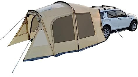 Car Tent Universal SUV Tailgate Awning,Waterproof Car Awning Sun Shelter SUV Tent for Camping and Outdoor 14.4ft/L x 10.5ft/W x 6.5ft/H (Rainfly&Inner Tent, White) Octopus feet