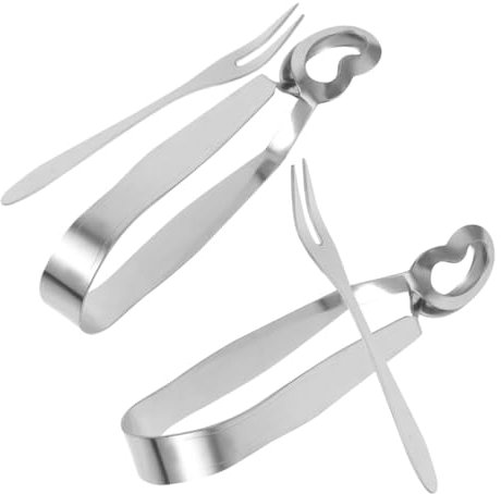 SOIMISS 4piezas Vajilla De Caracol Pinzas y Tenedores De Acero Inoxidable Utensilios De Cocina Multifuncionales Para Servir Aperitivos y Mariscos Eventos Sociales