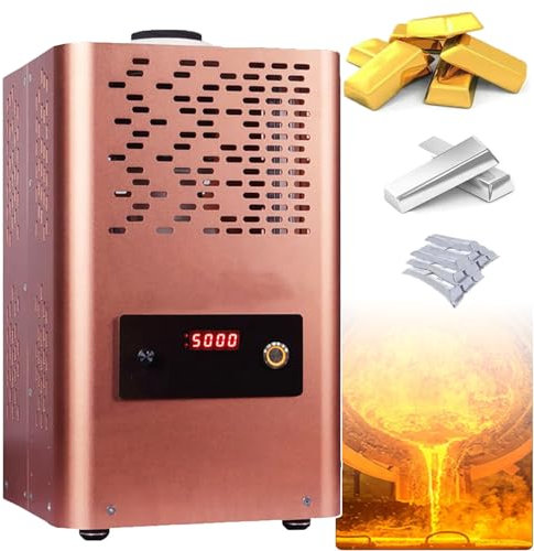WOTZOV Forno di Fusione dell'oro + crogiolo di Grafite da 2 kg, Forno di Fusione Elettrico Digitale da 5 kW,Un
