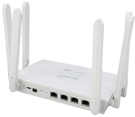 Plyisty WiFi 6 Enrutador 802.11b/g/n, 4g 5g CPE LTE 300Mbps Router Inalámbrico de Internet con 6 Antenas, Ranura de Tarjeta SIM, Cobertura de Largo Alcance