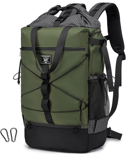 BAGZY Rolltop Ryggsäck 40x30x15 British Airways Vattentät Rollryggsäck Dam Herr Laptopryggsäck Med Laptopfack För 17 Tum Stort Dagsryggsäck Sportryggsäck Reseryggsäck För Business Stad Grön