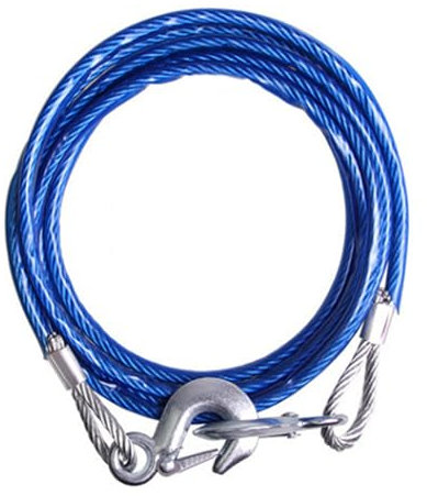 Cuerda de remolque de 4/5 m para recuperación de vehículos, cuerda de remolque con gancho, cable de remolque resistente, correa de cabrestante para remolcar coche para todo tipo de clima