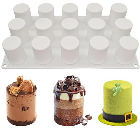 SEABABOO Cylindrisk silikonform 15 hål L37 X H52 MM non-stick silikon chokladformar för choklad badbomb ostkaka muffins kakor