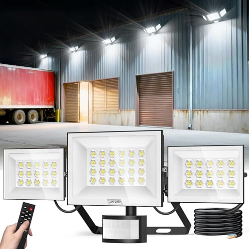 Ankishi Security Lights Outdoor Motion Sensor 200W 20000LM 6500K Super Bright Led Flood Lights, IP66 Waterproof PIR Floodlights Outdoor Lights for Courtyard Porch Garden Garage
