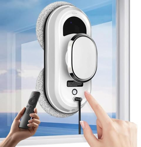 Electric Window Cleaner Robot, 90W Smart Glass Vacuum with Remote Control, 2800Pa for Indoor/Outdoor Windows and Mirrors