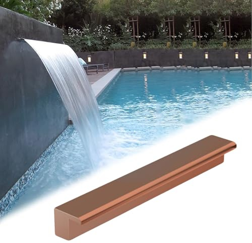 SRNSAEB Fontana per Piscina Fontane da Giardino Fai da Te Personalizzate con raccordi, Canale di Scarico per Piscine interrate/Cortile/Stagno Koi, System di cascate(Bronze,60cm/23.6inch)
