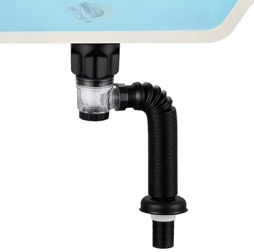 Bathroom Sink Drain Kit - Basin Waste Drainer Kit, Washbasin Drainer, Pop-Up Filter Sink Plug, Adjustable Drain Tube for Bathroom Kitchen, Sinks dour-Proof and Leakproof