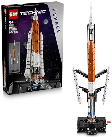 LEGO Technic Sistema di Lancio Spaziale Razzo NASA Artemis - Giocattolo STEM Interattivo con 4 Astronauti e Funzione di Separazione degli Stadi - Regalo per Bambini e Bambine da 9 Anni in su - 42221