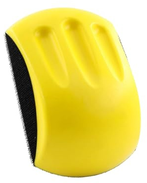 DOETYD 5 Inch 125mm Hand Sanding Pad Block with Hook and Loop Backing, Durable Sanding Paper Holder for Polishing Discs, Ergonomic Sandpaper Block for Woodworking and Metal Finishing