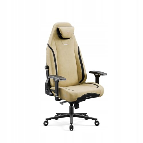 Diablo X.Eye Prime Gaming Stuhl Stoff mit 4D Armlehnen und Kopfstütze | Gaming Chair ergonomisch mit Lendenstütze, Kühlfunktion, Memory-Schaum-Kopfstütze, 170° Rückenlehne und 4D Armlehnen