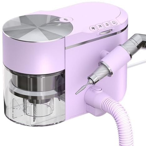 BEESOM Electric Nail Drill Dust Collector,Manicure & Pedicure Polishing Tools,With Extension Hose,Adjustable Suction,≤68db Low Noise,Deep Suction of Nail Clippings and Dust in 2s pink