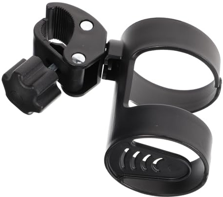 Gogogmee Praktischer und Abnehmbarer Becherhalter aus Pp für Rollstühle und Kinderwagen mit Multiwinkeliger Rotation Schwarzer Getränkehalter für Park und Alltag