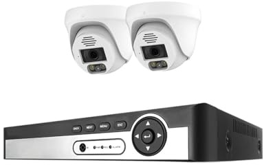 WAFOHSR Di Telecamere Sicurezza 8CH 8MP 5MP Kit Videosorveglianza Con Rilevamento Facciale Ai Audio Bidirezionale Set IP App Rilevamento Del Movimento(None,8CH NVR 2Pcs Cam 5MP)