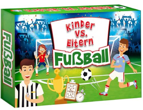 Kinder vs. Eltern Fußball Quizspiel ab 6 Jahren mit 54 Spielkarten 156 | Fragen Kartenspiel für Kinder und Erwachsene Familienspiel Fußballwissen Geschenk Fans Kinder vs. Eltern, DE Spr.