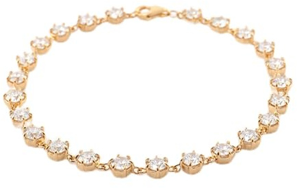 Musihy Damen 14 Karat 585 Gelbgold Tennisarmband mit Moissanit, 20CM