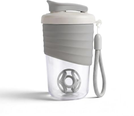 X SIM FITNESSX Protein Shaker Flasche kleine Shaker mit Mixer Ball 530ML (Grau)