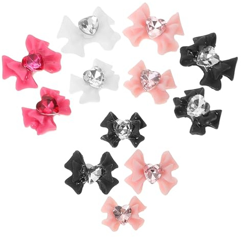 TOYZFRIENDY Adornos para Uñas Forma de Lazo 40 Piezas Multicolor 3d Joyas para Manicura DIY Decoración Uñas Semipermanente Obsequio