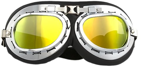 Genérico Motorradbrille - Motorradbrille | Pilotenbrille | Windschutz für Motorradfahren, Outdoor-Sport, Motocross mit verstellbaren Riemen für Radfahren und Mopeds