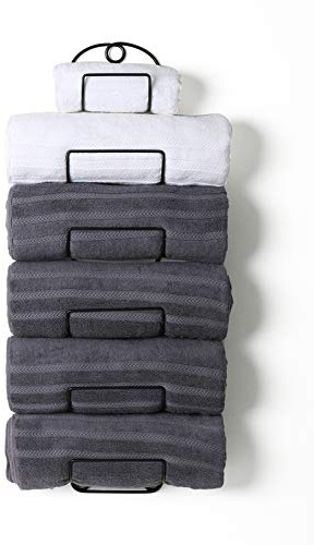 SODUKU Towel Racks for Bathroom Wall Mounted Metal Wine Rack Towel Shelf Towel Holder for Bath Black