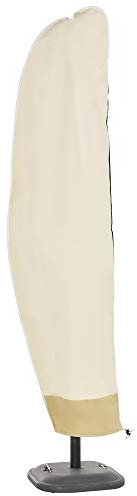Outsunny Parasol Cover, 600D Oxford Cantilever Umbrella Cover Fit for 2-4m Parasol, Banana Umbrella Protector with Zipper for Outdoor Garden, Patio, White