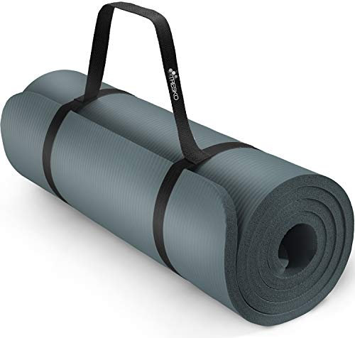 TRESKO Yogamatte Phthalatfrei - Gymnastikmatte rutschfest, Pilatesmatte Fitnessmatte mit Tragegurt, 185x60 & 190x100 cm (Petrol, 185 x 60 x 1,0cm)