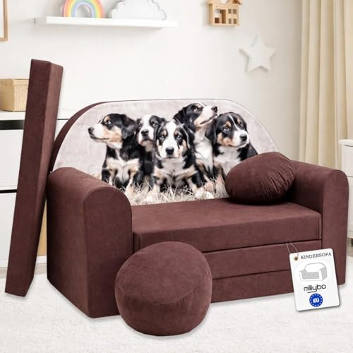 millybo Kindersofa Kinder Couch mit Schlaffunktion ausklappbar 3in1 Kinder Sofa Spielsofa mit Bettfunktion Mädchen Jungen Sitzsack Minisofa Schlafsofa Kinderzimmer Schlafsessel (K7)