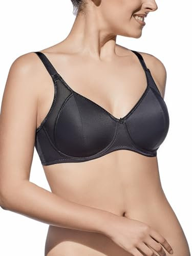 Selente My Secret K441 Reggiseno Donna a Coppa Morbida Curvy/Taglie Forti Coppe D-K con Salva bucato Incluso, Nero, IT 4E (EU 85E)