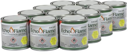 Echo Valley EchoFlame Gel-Fuel for Indoor/Outdoor Fireplaces (Pack of12)