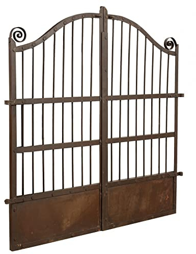 Biscottini Gartentor Metall 115x6x115 cm - Gartentür Metall - Doppelstabmattenzaun Tor - Vintage Doppelflügeltore