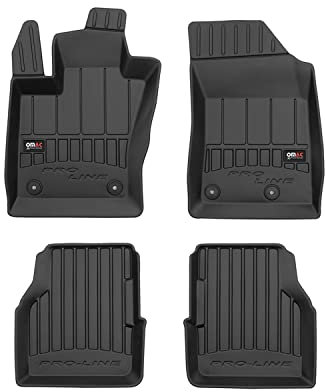 Fußmatten Gummimatten kompatibel mit Jeep Compass II 2016-2023 OMAC Premium 3D Schwarz TPE Gummi