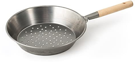 Home Padella Castagne in ferro 30cm, Manico in Legno, 4634830