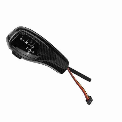 LHD Kit de Retroadaptación de Perilla de Cambio de Marchas LED Automática para BMW E90 E92 E84 E89, Perilla de Palanca de Cambios de Transmisión Automática (Estilo de fibra de carbono)