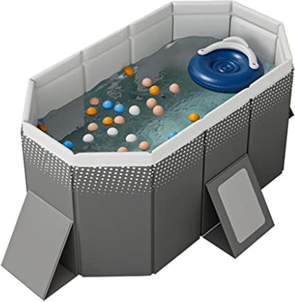 Dog Pool Foldable, Dog Swimming Pool Large for Adults, Outdoor Wading Pool for Above Ground, Garden, Portable Baths for Indoor, Outdoor, No Inflation Required (Color : /Gray, Size : 1.6m)