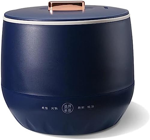 MISKYN Cuiseur À Riz Électrique 1,6 L, Mini Cuiseur À Riz pour 1 À 2 Personnes, avec Revêtement en Céramique Antiadhésif Et Couvercle en Acier Inoxydable, Hot Pot pour Appartement/Petite Cuisine,Bleu