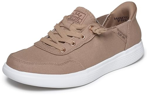 Skechers Women's Hands Free Slip-Ins Skip Cute - B Cute Sweet Sneaker, Tan, 8.5