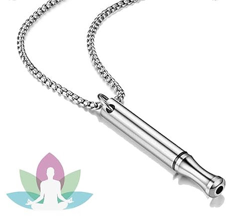 Collier de Respiration pour Arrêter de Fumer - Soulagement de l'Anxiété, Exercices de Respiration Profonde Portable (Argent)